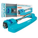 Aqua Joe AJ-OMS18-BRS Indestructible 4295 Sq Ft 18 Hole Oscillating Sprinkler, Built-in Clean-Out Tool