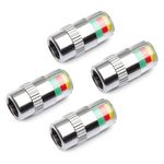 ACR Aluminum 4 Pcs Tyre Pressure Monitor Valve Cap with 3 Color Warning Alert TPMS for Your Vehicle Saftey | It Ensures Your Safety On The Road | Compatible for All Cars, Bikes, Scooty, Cycle etc