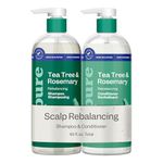 Renpure Tea Tree & Rosemary Shampoo & Conditioner Set, Plant Based - Refreshes & Rebalances Hair and Scalp - For Oily/Normal Hair - Tea Tree Leaf Oil, Rosemary Leaf Extract - 24 Fl Oz each, 2 Pack