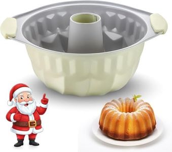 Boxiki Kitchen Premium Non-Stick Fluted Cake Pan - Ceramic Bakeware for Perfect Pound Cakes, Chocoflan & More - Durable & Easy Release