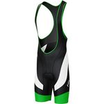 FDX Cycling Bib Shorts Men’s - 3D Padded Bicycle Tights with Mesh Straps, Zip Pocket, Anti-Chafe Leg Grippers - Breathable Summer Cycle Apparel - Excellent Performance and Better Fit (Blk/Green-3XL)