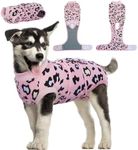 Kuoser Dog Recovery Suit for Dogs After Surgery,Professional Surgical Onesie for Female Male Dogs Spay Neuter,Soft Dog Surgery Suit Bodysuit for Abdominal Wounds Skin Disease,Pink Leopard XS