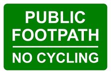 Public Footpath No Cycling Aluminium Composite Sign 200mm x 135mm x 3mm. Green/White.