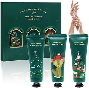 Set de Crema de Manos, Set de Regalo de Crema de Manos Navidad, Hidratante de la Mano Crema, Nourish and Deeply moisturize Rough Hands, Navidad Sets de Regalo Ideales para Mujeres 3 * 30ml