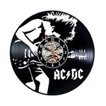 AC DC Vintage Handmade Vinyl Record Clock Gift