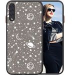 POUHYE Phone Case for Samsung Galaxy A50, Soft Silicone Bumper Shockproof Protective Case, Matte Translucent Anti-Scratch PC Back Full Camera Protection Cover 3D Starry Sky Pattern Print Design