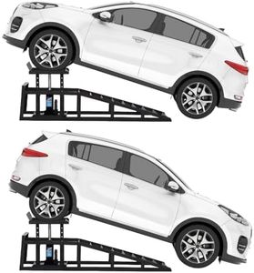 Car Truck Service Ramps,Portable Car Ramps for Oil Changes,2 Pack 12000LBS (5T) Capatity Car Lifts for Home Garage,Vehicle Auto Garage Repair.Lift Height Adjust 9.8"-15" (Black 5T)
