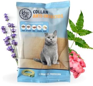 KRISLIN Collar antiparasitario para Gatos con Margosa, geraniol y lavandino, Cítrico, Marrón, 33cm