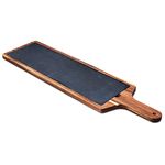 Acacia Wood Serving Board 68 x 18cm - Long Serving Platter, Food Board, Slate Platter, Wood Paddle