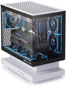 darkFlash FLOATRON F1(2025) Micro-ATX PC Case, 270° Panoramic Floating Gaming Case, Back Connect Support, 3X ARGB PWM Fans, High Airflow, Type-C, Supports 360mm AIO (3 RGB Fans)