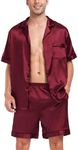 SWOMOG Mens Silk Satin Pajamas Sets
