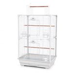 Little Friends High Perch Tall Bird Cage for Budgies, Canaries, Finches & Cockatiels - White Top-Opening Cage, Twin Perches, 64 x 54 x 125 cm