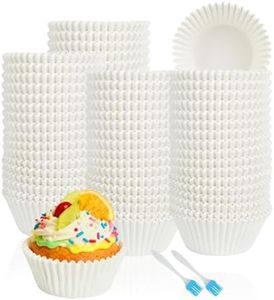 UCEHIPAW 5500 Pcs White Cupcake Liners 1.96 Inch Bulk Paper Muffin Liners Baking Paper Cupcake Wrappers for Wedding Birthday Party