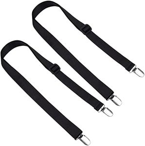 Wisdompro Mitten Clips, 2 Pack Adjustable Glove Clips with Elastic Strap for Kids, Toddlers - Black, Black, 26-49 inch