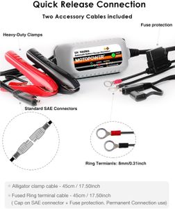 MOTOPOWER 12V Battery Charger – Automatic Maintainer for Car, Motorcycle