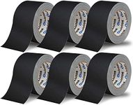 3 Inch Black Gaffers Tape Bulk, 6 Roll Multi Pack, 30 Yards per Roll, Heavy Duty Gaffers Tape Easy Tear, Non Residue Gaff Tape, Waterproof Matte Cloth Gaffing Tape for Photography, Filming, Stage Use