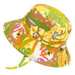 Jan & Jul 50+ UPF Toddler Water-Repellent Bucket Hat with Adjustable Strap (L: 2-5 Years, Jungle Friends)