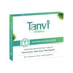 Tanvi Herbals Wheatagrasso | Herbal Wheatgrass Extract Tablets | Natural Antioxidant, Energy, Detox, Immunity Booster (6 Month)