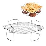 Oven Fried Potato Rack, Stainless Steel Potato Rack Air Fryer Basket for Oven Air Fryer Pan Air Fryer Tray for Oven French Fries Rack Oven Cooling Rack Holder Shelf for Home Kitchen Barbecue