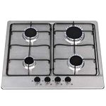 SIA SSG602SS 60cm Stainless Steel 4 Burner Gas Hob with Enamel Pan Stands