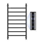 VEVOR 8 Bars Towel Warmer Rack, Wall Mounted Heated Towel Rack for Bathroom, IPX5 Waterpoof Towel Heater Rack with Timer & LED Display Screen, 5 Levels Adjustable Temperature Towel Heater, Black