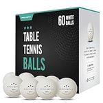 PRO SPIN Ping Pong Balls - White 3-Star 40+ Table Tennis Balls | High-Performance ABS Training Balls | Ultimate Durability for Indoor & Outdoor Table Tennis (Pack of 60)