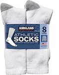 Kirkland Signature Men’s Athletic Sock 8-pair, White (White, 8-12)