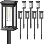 KOOPER Solar Pathway Lights Outdoor 8 Pack, 2X Bigger Solar Outdoor Lights, Bright Solar Garden Lights Outdoor Waterproof, Auto On/Off Outdoor Solar Lights for Yard Landscape Path Lawn Patio Walkway