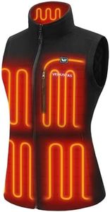 Venustas Women's Heated Fleece Vest with 6 Heating Zones, Ladies' Lightweight Recycled Fleece Electric Vest with Battery