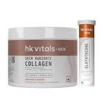 HealthKart hk vitals Marine Collagen Supplement (Orange, 100g) & Glutathione Effervescent (Orange, 15 Tablets) | Combo Pack
