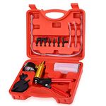 2 in 1 Brake Bleeder Kit, Hand Held Vacuum Pressure Pump Brake Fluid Bleeder Tester Set Vacuum Gauge Tool Kit with Adapters, Case