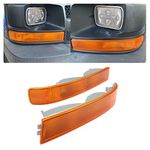 ECOTRIC Turn Parking Signal Light Compatible with 2003-2022 GMC Savana Van/Chevy Chevrolet Express Side Marker Parking Lights Assembly Corner Pair Replace for GM2520188 GM2521188(No Light Bulb)
