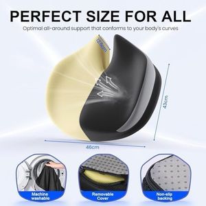 Benazcap Memory Foam Seat Cushion – Ergonomic Coccyx Support for Office & Car