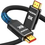 Snowkids 8K@60 HDMI Cable 2.1 6.6FT/2M, 48Gbps High Speed 4K120 144Hz HDMI Cord eARC RTX 3080 3090 HDR 4:4:4 DTS: X Compatible for PS5, PS4, UHD TV and PC