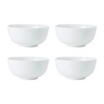 Mikasa Chalk 4pc Porcelain Cereal Bowl Set, 14cm, Gift Boxed, White