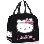 FISAPBXC Cartoon Hello-Kitty Lunch Box Bag, Hello-Kitty Kawaii Lunch Bag Cute Anime Insulated Portable Lunch Box Lunch Tote Bag Food Storage Bag for School Travel Picnic Camping