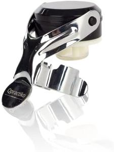 Qpractiko - Tapón Universal Twin para Cava y Vino | Conservador Hermético | Mantiene Burbujas y Sabores | Tapón Champagne, Cava, Vino, Acero Inoxidable