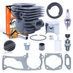 Mtanlo 47mm Cylinder Piston Gaskets Kit for Husqvarna 357XP 359 Rancher EPA 357 XP Big Bore Chainsaw Decompression Valve Spark Plug Needle Bearing 537157302 537157304