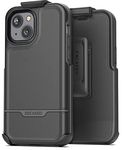 Encased Rebel Holster Designed for iPhone 14 Case with Belt Clip - Ultra Protective Heavy Duty Phone Case (Black)