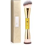 DUcare Makeup Brushes Foundation Brush Contour Double Ended Makeup Brush for Blending Liquid Powder Concealer Cream Cosmetics Blush Buffe