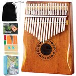 Kalimba Thumb Piano 17 Key Finger Piano Portable Mbria w/Songbook, Tuning Hammer, Music Gifts for Adults Kids Beginners