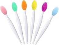Lip Scrub Brush,Lip Scrubber Exfoliator,Double-Sided Silicone Exfoliating Tool,Gentle Lip Exfoliator Scrubber Brush for Smooth,Soft,Bright,and Healthy Lips(6 PCS)