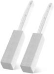 UNOD White Cleaning Pumice Stone with Handle，Removing Hard Water Stain Ring.Clean up The Stains on Tiles, Bathrooms & Pools. (2, Long Handle w)
