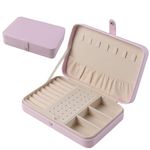Girls Jewellery Box Jewellery Box Organiser for Women Girls Jewelry Storage Case with Removable Tray PU Leather Jewellery Boxes Holder for Rings Bracelets Watch 5504, Pink