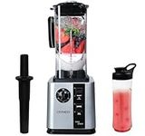 CRANDDI Commercial Kitchen Blender, High Power Professional Countertop Blender 1800W, High-speed Home and Commercial Blender 80oz for Blending Shakes and Smoothies, Self-Cleaning, K95 Silver