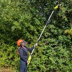 Garden Gear Cordless Telescopic Pole Chainsaw 20V Lithium-ion Battery & Charger, 30° Adjustable Head & Extendable 3m Reach - 3.8kg