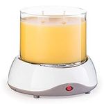 CANDLE WARMERS ETC. Auto Shutoff Candle Warmer Plate (White, Plug-in) – Modern Candle Wax Warmer with 8-Hour Timer