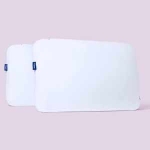 Casper Sleep Low Profile Foam Pillow for Sleeping, Two Pack, King, White