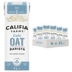 Califia Farms NEW Cafe Oat Barista Blend with Calcium - Same Great Recipe and Taste, No Added Sugar, Shelf Stable, Dairy Free, Lactose Free, Vegan, Free From Plant Based Drinks (6 x 1L)