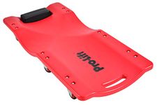 Pro-LifT Mechanic Plastic Creeper 36 Inch - Blow Molded Ergonomic HDPE Body with Padded Headrest - 300 Lbs Capacity Red